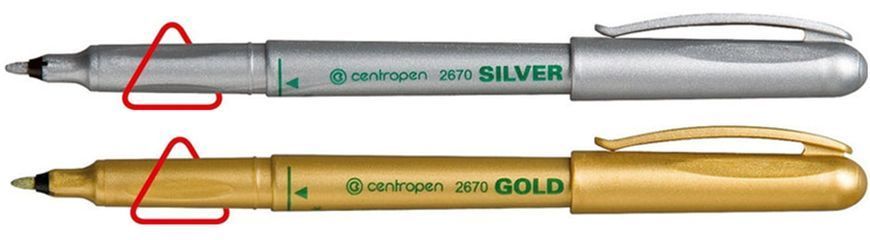 Маркер перманентний Centropen Permanent Gold кулевидний 1,0 мм 2670/12 фото