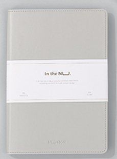 Записна книга Deli Nusign А5 шкіряна обкладинка клітка, 96 арк, сiрий NS203 фото