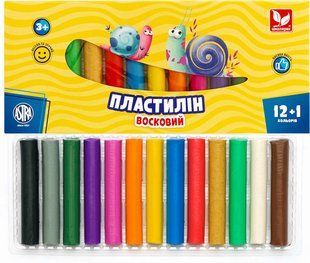 Пластилiн Школярик 12 кол круглий восковий, 169 гр 303115007-UA фото