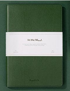 Записна книга Deli Nusign А5 шкіряна обкладинка клітка, 96 арк, зелений NS203 фото
