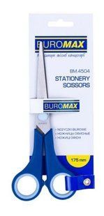 Ножицi Buromax 17,5 см пластикові ручки з гумовими вставками BM.4504 фото