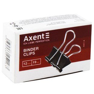 Біндери 19 мм чорний Axent 12 шт 4401-А фото