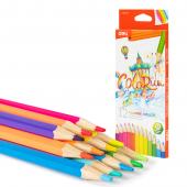 Олiвцi кол Deli EC128-12 12кол Color run неон