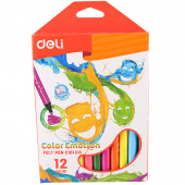 Фломастери Deli EC10100 12кол 2мм кругл Color Emotion карт/кор  PP