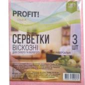 Ганчiрка Profit мiкс 3шт вiскозн Унiверсальнi 30х36 см 90г/м2