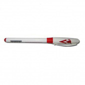 Ручка гелева Tianjiao TZ513 червоний 0,5 мм бiла пластикова непрозора,гумовий грип