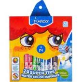 Фломастери Marco 1632-24CB 24кол 1мм Джамбо Super Washable бл/пак