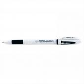 Ручка гелева CL801A чорний 0,5 мм бiла пластикова непрозорий гумовий грип