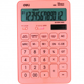 Калькулятор Deli EM01541 черв 12 разряд, 175x108x15mm, пластик, 120крокiв перевiрки