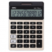 Калькулятор Deli EM00951 чорний,золотий 12 разряд, 176х127х29 угловий екран, металевий