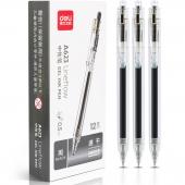 Ручка гелева Deli A623-BK чорн 0,5мм прозрачна автоматична