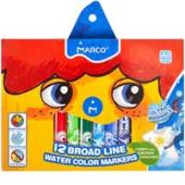 Фломастери Marco 1632-12CB 12кол 1мм Джамбо Super Washable бл/пак