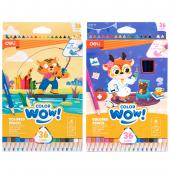 Олiвцi кол Deli EC138-36 36кол Color wow! трикутний дерев. корпус, карт/кор