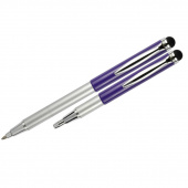 Ручка подарункова Zebra синiй РШ металична Telescopics (стилус) бузковий металiк