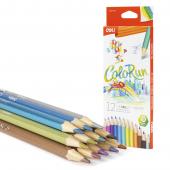 Олiвцi кол Deli EC127-12 12кол Color run перламутр