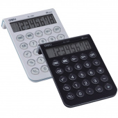 Калькулятор Deli 1261 чорний,бiлий 8 разряд, 143х90х28 LCD, 105гр плоск корп, поднят екран