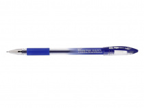 Ручка гелева Tianjiao TZ501B синiй 0,5 мм прозорий пластик, гумовий грип