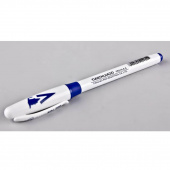 Ручка гелева Tianjiao TZ513 синiй 0,5 мм бiла пластикова непрозора,гумовий грип