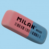 Ластик Milan 8020CCM червоно-синiй прямокутний 63х24х9мммм каучук