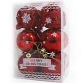 Шар J_Otten 0805-6DSCN черв 6см 12шт "Merry Christmas"