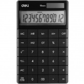 Калькулятор Deli 1589P чорний 12 разряд, 165х103х15 безшовнi кн