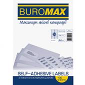 Етикетка лист Buromax 2834 А4 16шт 37х105мм (100ар)