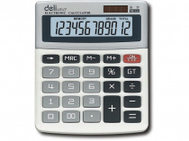 Калькулятор Deli 1217Е сiрий 12 разряд, 134х105х30, пласт корп, пласт кн