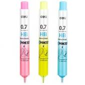Грифель Deli EU67500 мiкс 0,7mm HB (20шт) з дозатором, карт/диспл