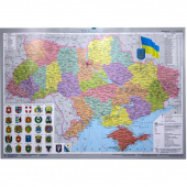 Карта настiнна Ипт 77х110 Україна.Адмiн. подiл (ламiн) М1:1250000