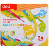 Олiвцi кол Deli EC00225 24кол Color Emotion металева коробка