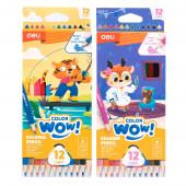 Олiвцi кол Deli EC138-12 12кол Color wow! трикутний дерев. корпус, карт/кор