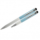 Ручка подарункова Zebra синiй РШ металична Telescopics (стилус) блакитний металiк