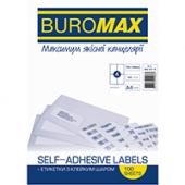 Етикетка лист Buromax 2816 А4 4шт 105х148,5мм (100ар)